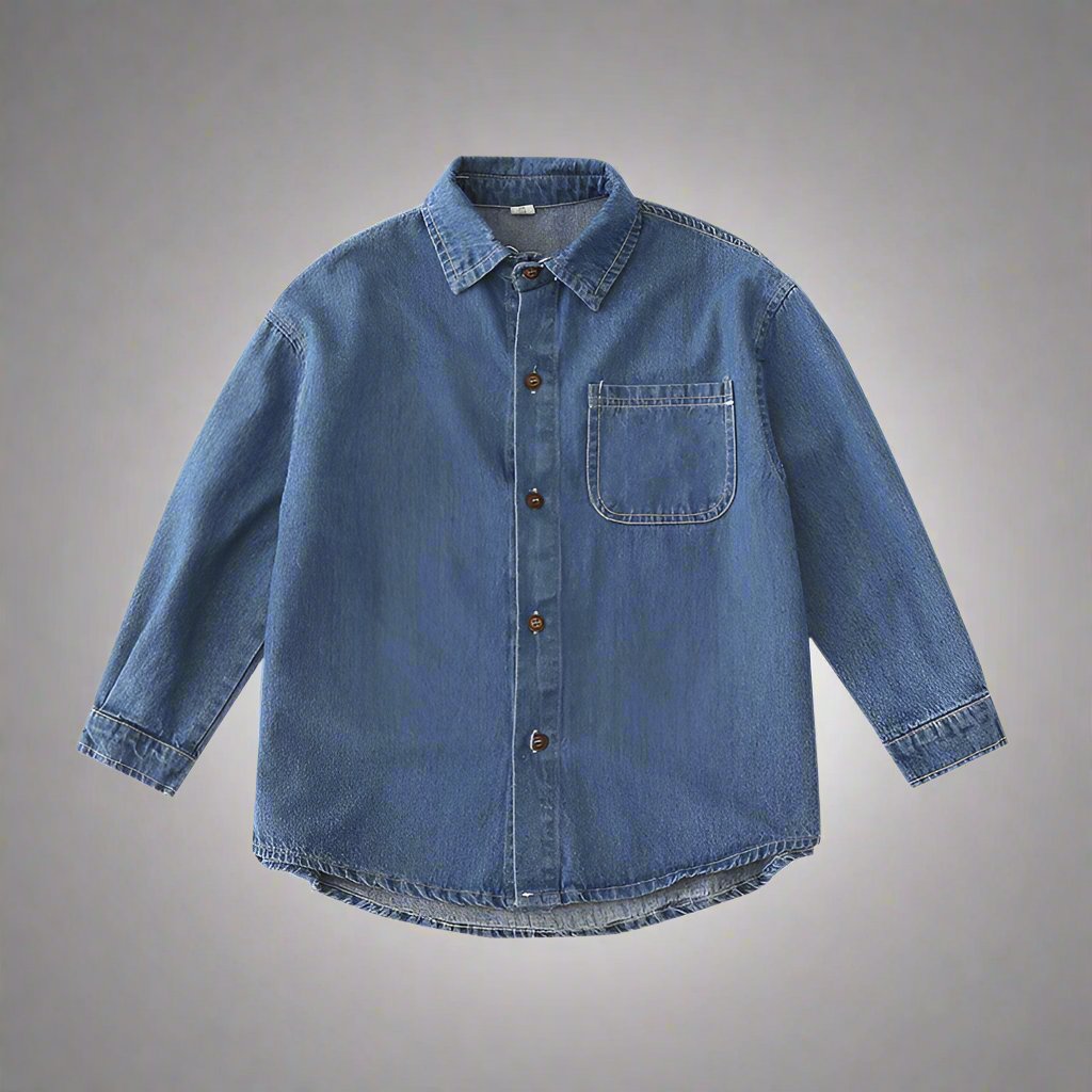 Casual Denim Denim Shirts For Couples Matching Family Denim Button