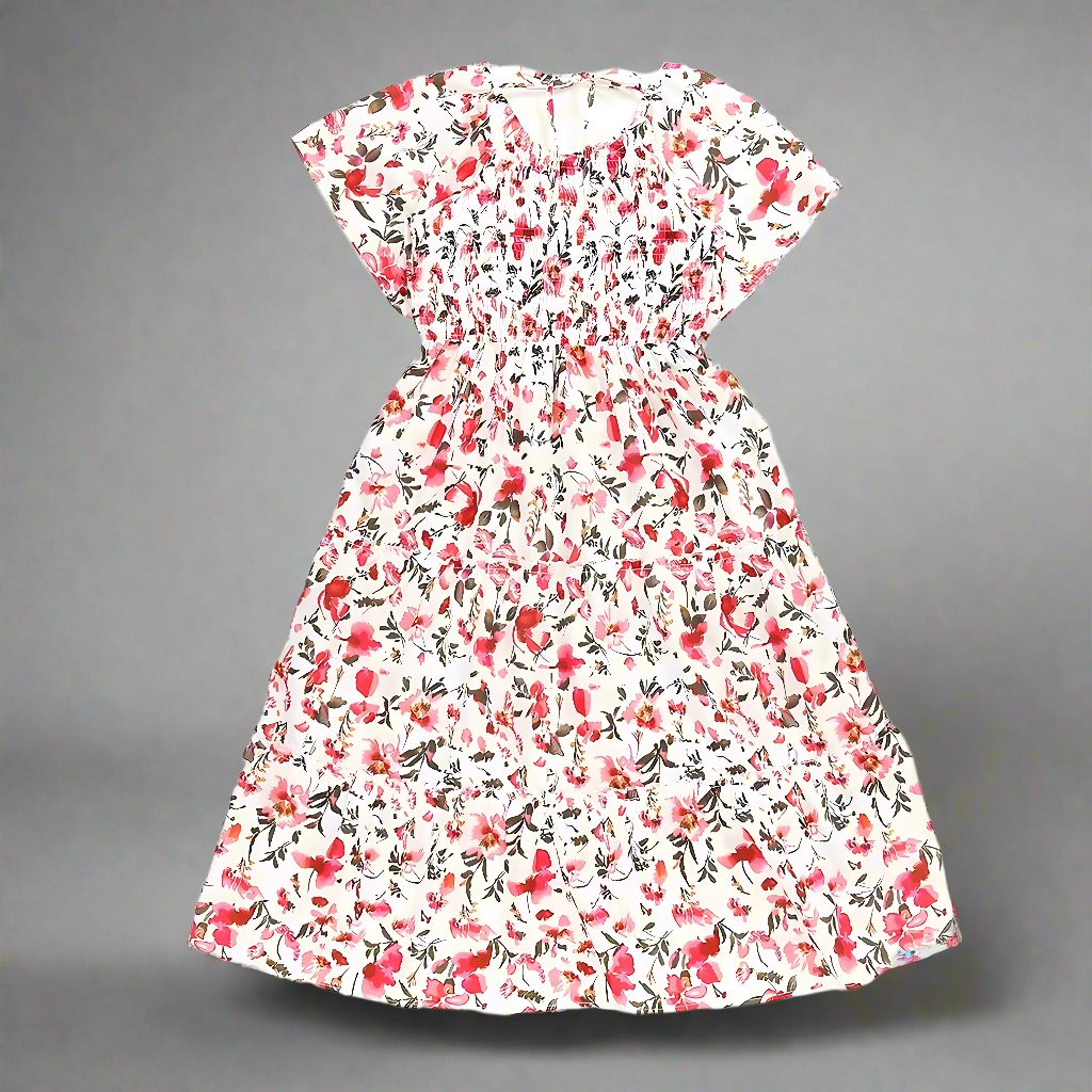 Mommy and me white floral dresses for a fun outdoor family day