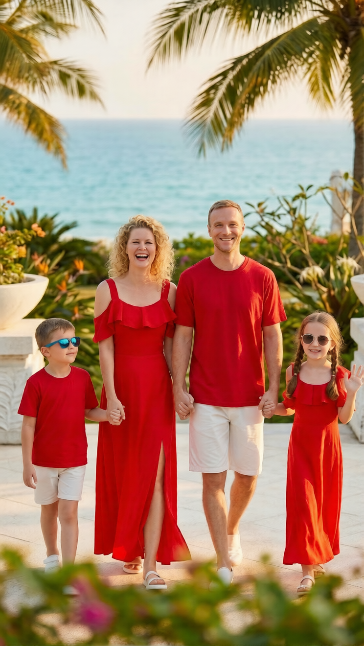 Alternate image of family matching t-shirts with matching style