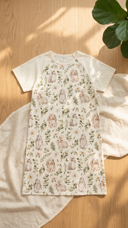 Peter Rabbit Mommy and Me Pajamas — Short-Sleeve Set in Beige photo 3