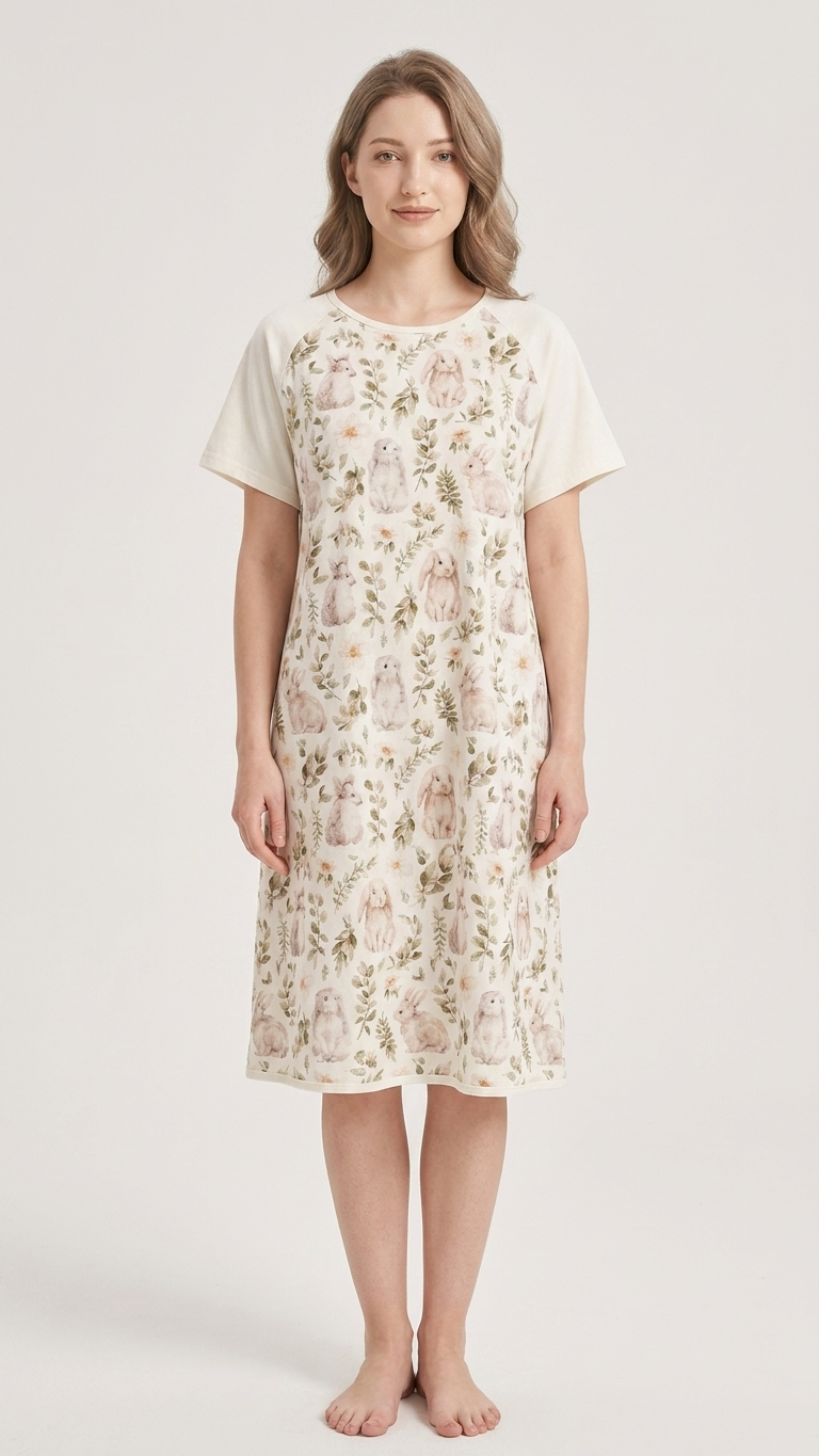 Peter Rabbit Mommy and Me Pajamas — Short-Sleeve Set in Beige photo 6