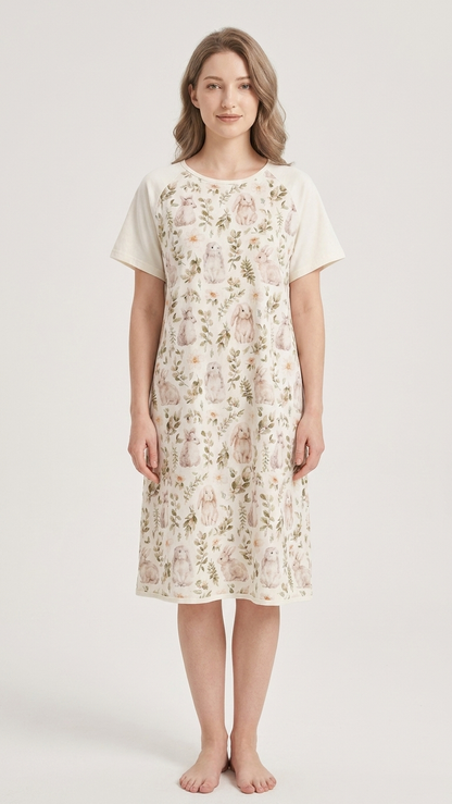 Peter Rabbit Mommy and Me Pajamas — Short-Sleeve Set in Beige photo 6