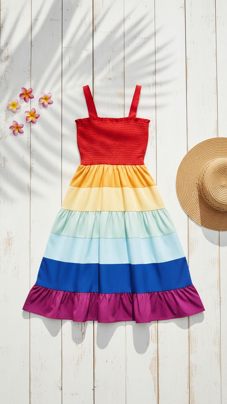 Alternate image of mommy and me matching sets with rainbow stripe