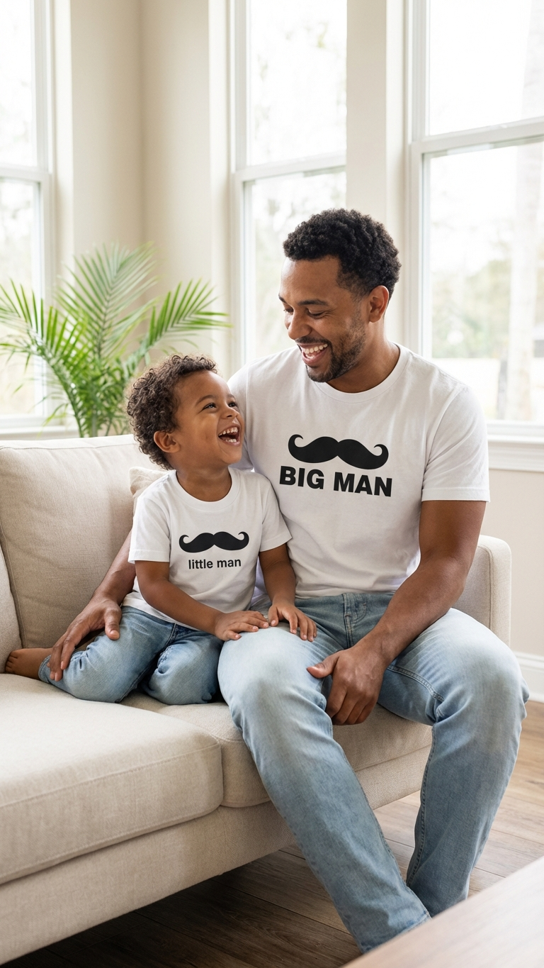 Camiseta Papá y yo, hombre grande, hombre pequeño