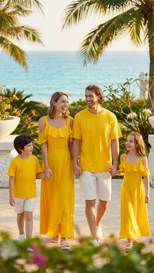 Product image of family matching t-shirts with matching style - matching swimsuit for family