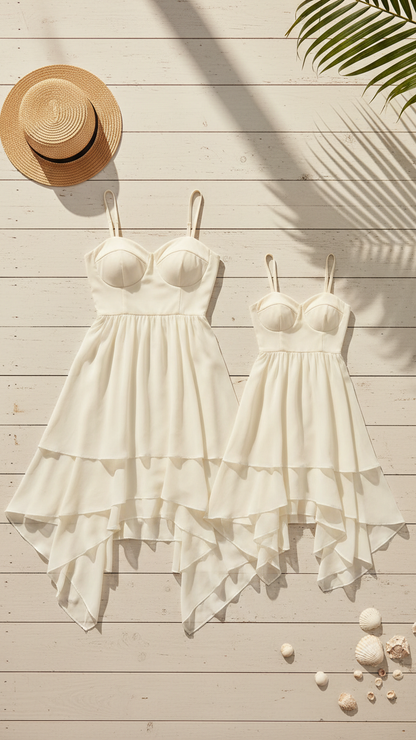 Matching Mother and Daughter Beach Dresses Elegant ... | DLM