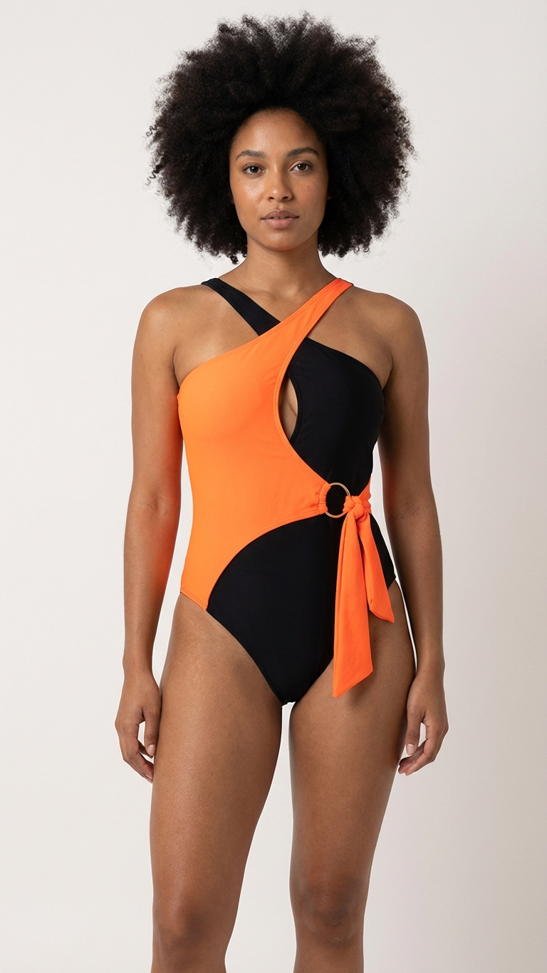 Additional image of family matching one-piece swimsuits with one-piece