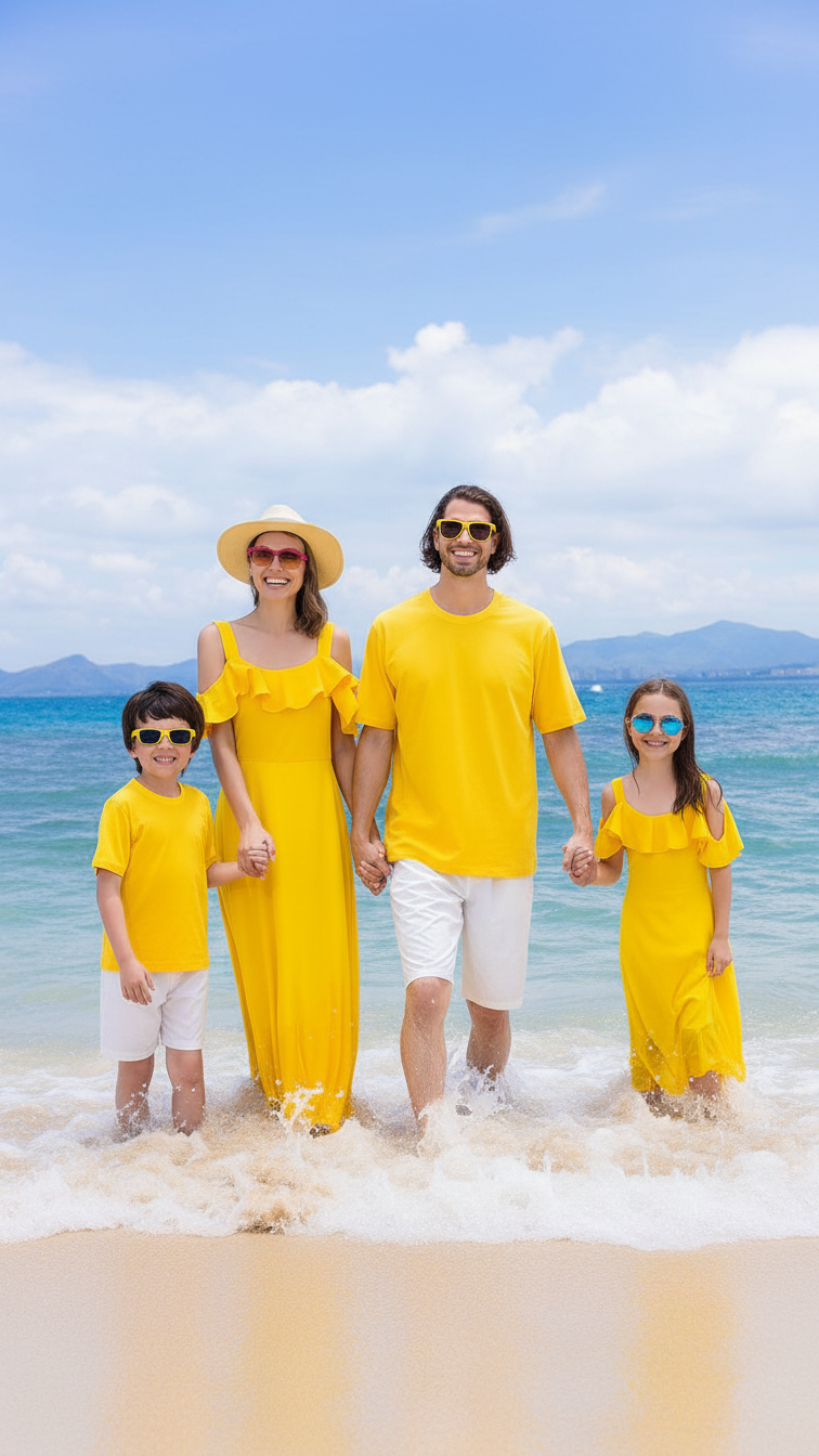 Additional image of family matching t-shirts with matching style