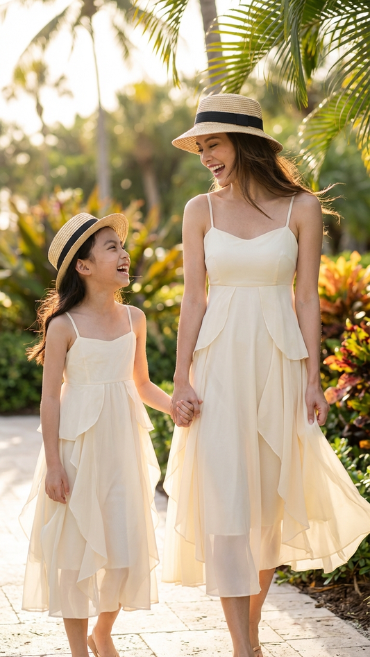 Matching Mother and Daughter Beach Dresses Elegant ... | DLM