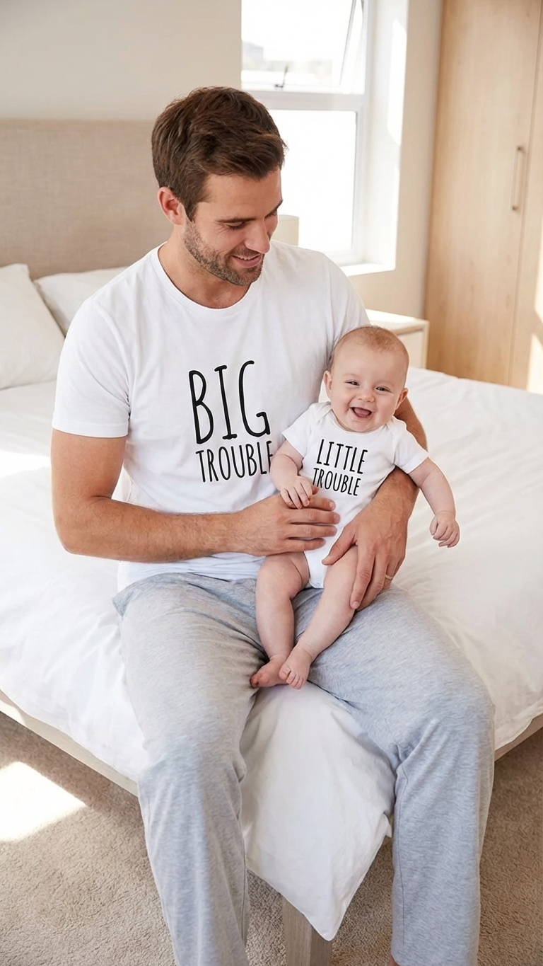 Camiseta original y remezclada de papá y yo