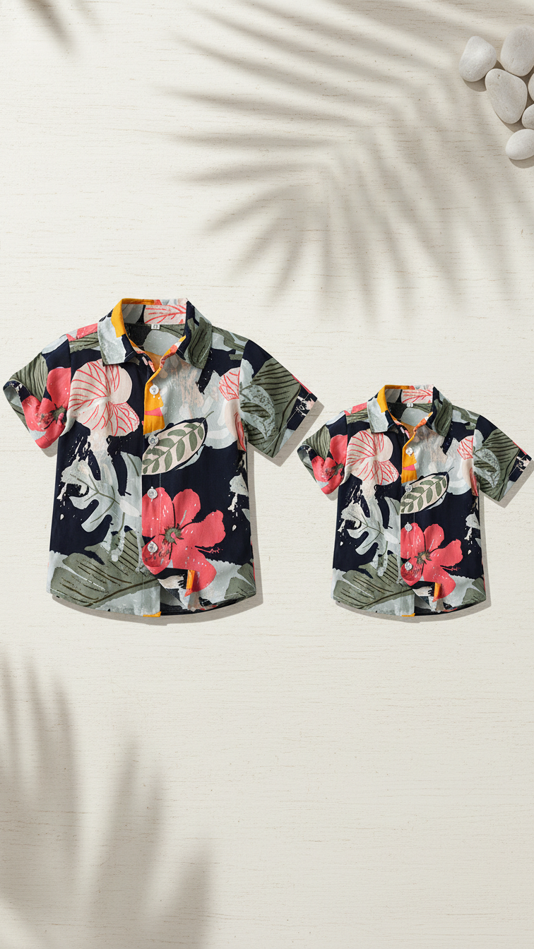 Alternate image of family matching t-shirts with floral print