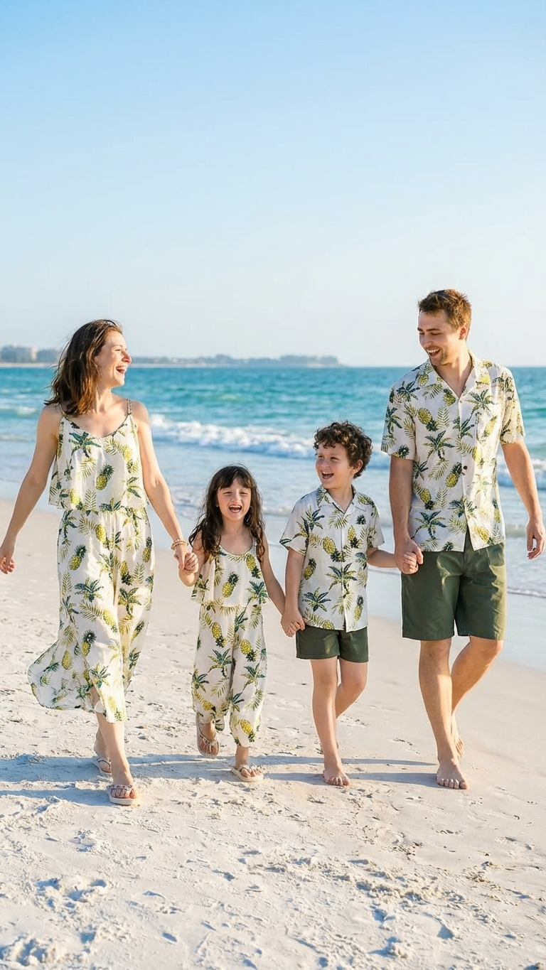 Additional image of family matching matching sets with floral print