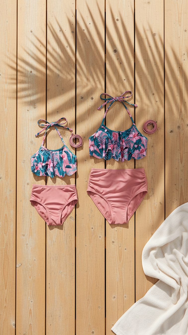 Bañador elegante de un solo hombro con volantes florales para mujer... | DLM