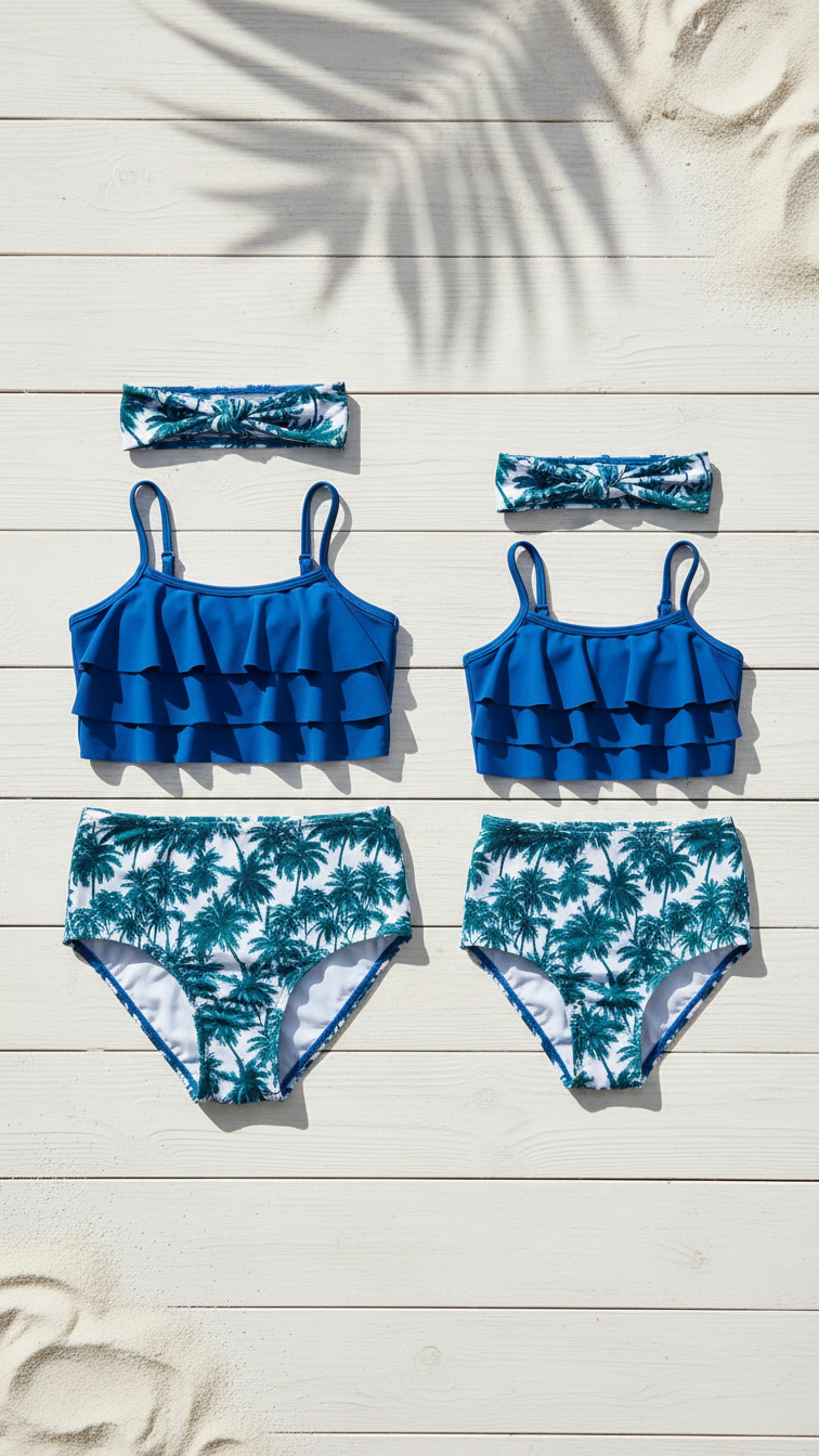 Alternate image of mommy and me bikini sets with ruffle sleeve - matching swimsuit for family