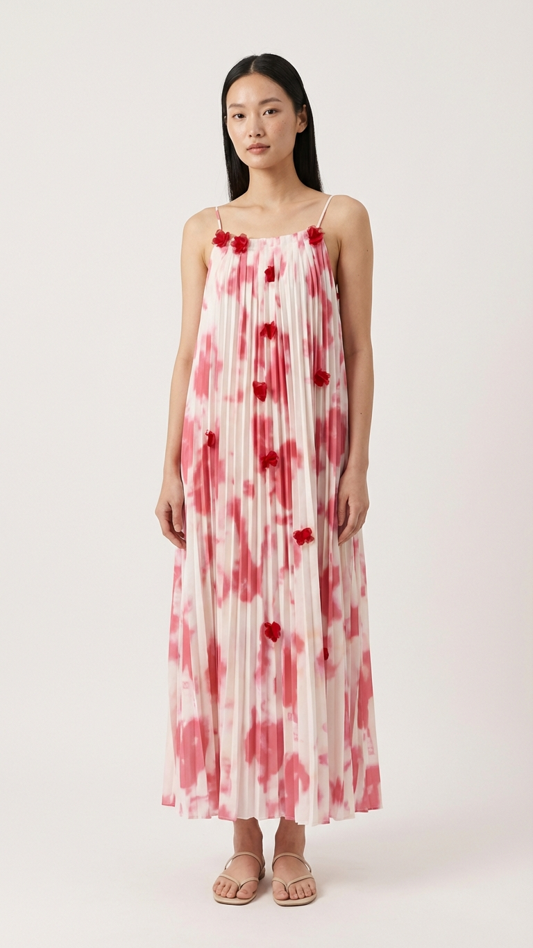 Alternate image of mommy and me maxi dresses with pink tie-dye print