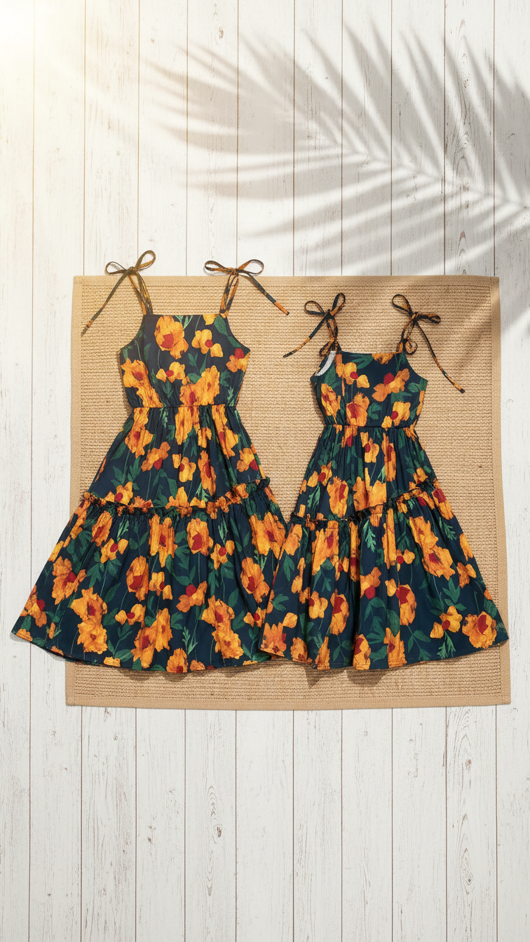 Alternate image of family matching matching sets with navy floral print