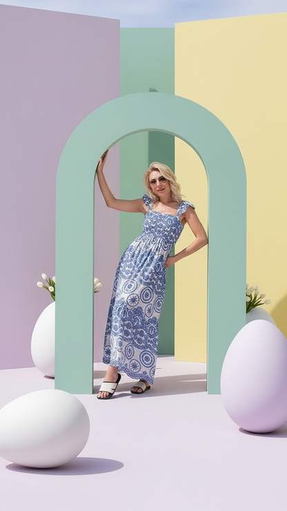 Detail image of family matching matching sets with floral print