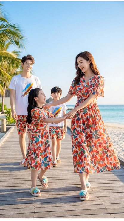 Alternate image of family matching matching sets with tropical print