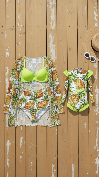 Chic Mother-Daughter Matching Swimsuit Set with Flo... | DLM