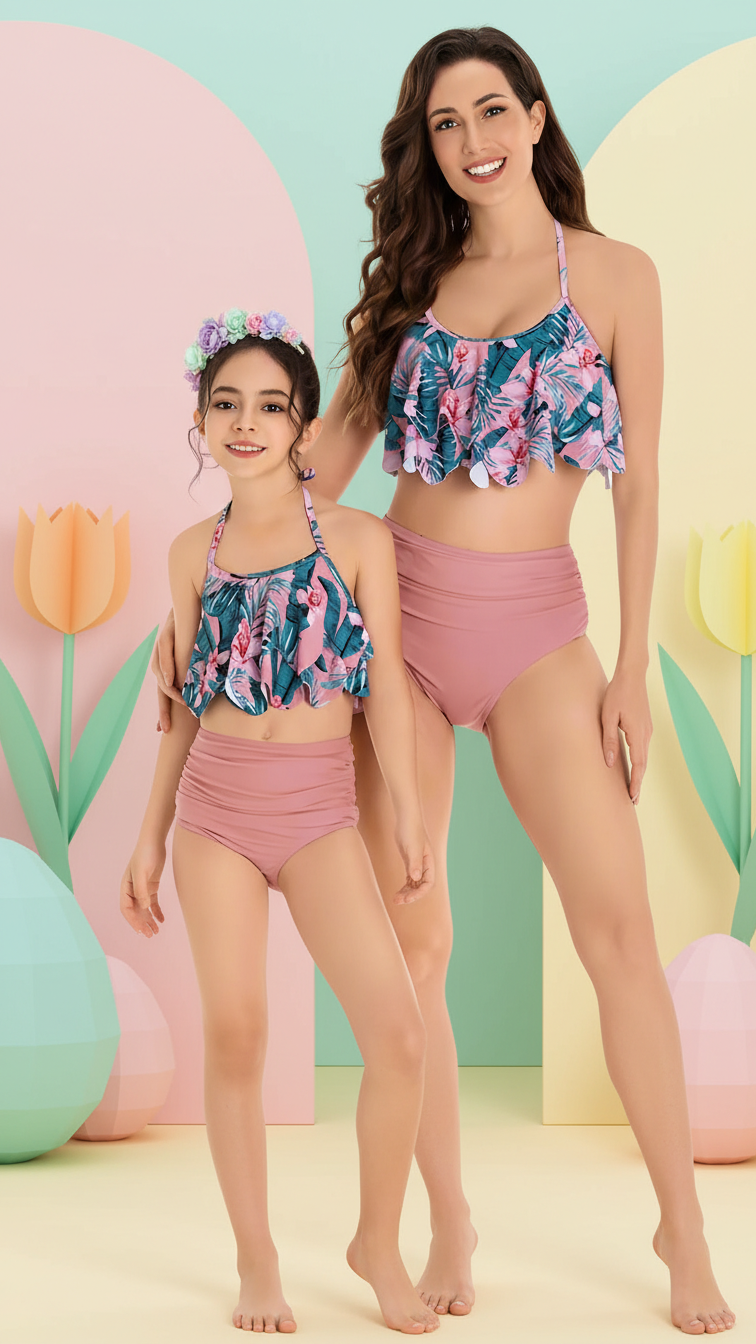 Bañador elegante de un solo hombro con volantes florales para mujer... | DLM