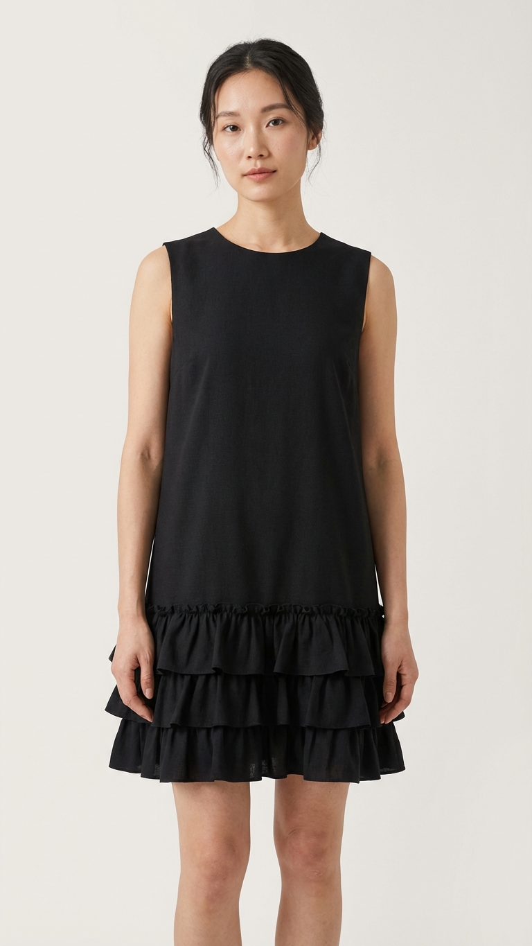 Detail image of mommy and me mini dresses with black