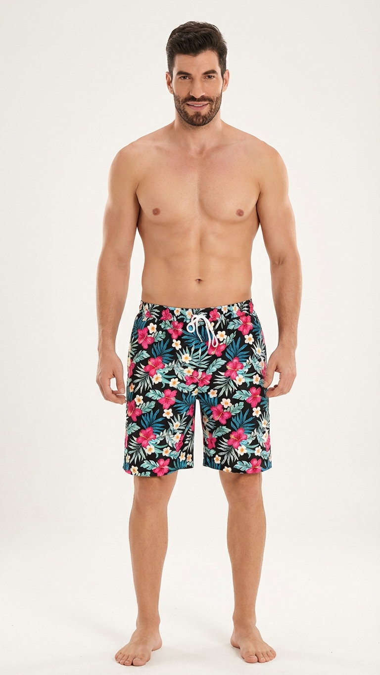 Bañador a juego para padre e hijo - Tropical Flor... | DLM