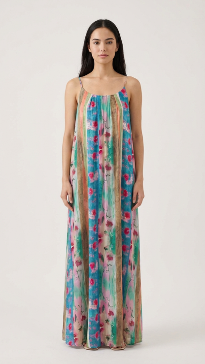 Matching Mommy & Me Colorful Watercolor Maxi Dresse... | DLM