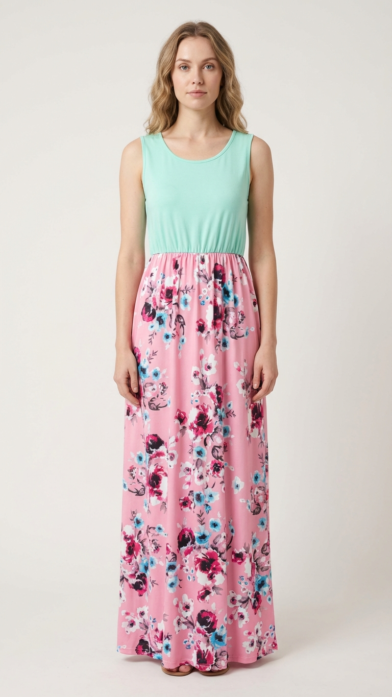 Vestido de flores de primavera para mamá y yo