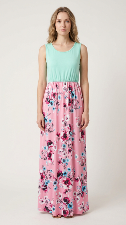 Vestido de flores de primavera para mamá y yo