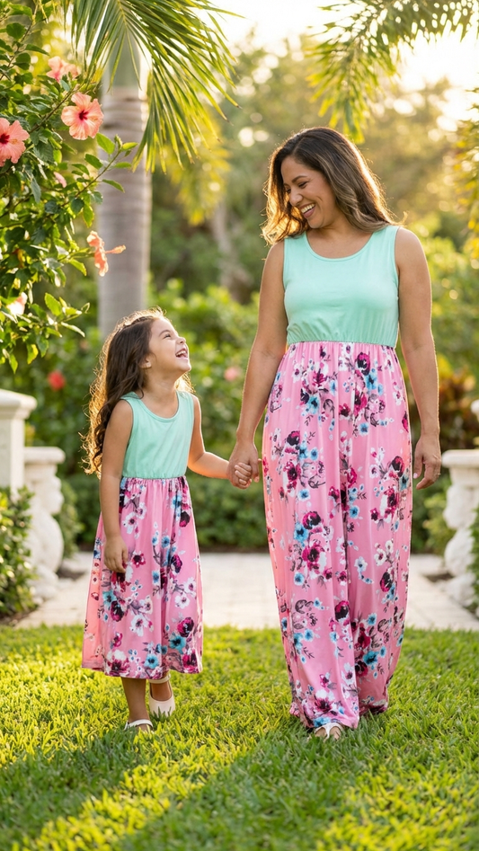 Mommy & Me Spring Flowers Dress