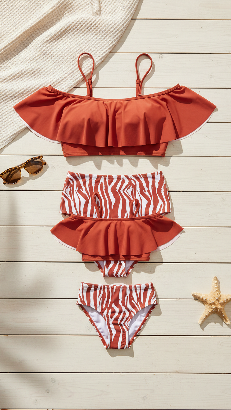 Extra image of mommy and me bikini sets with matching style