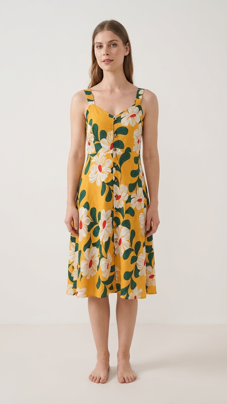 Additional image of family matching shirts with yellow floral print - matching dress for family