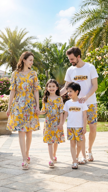 Product image of family matching matching sets with floral print