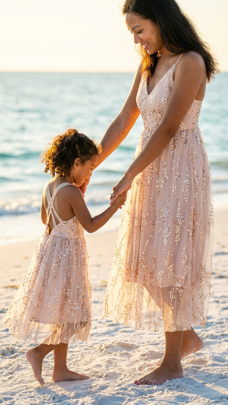 Product image of family matching matching sets with ruffle sleeve