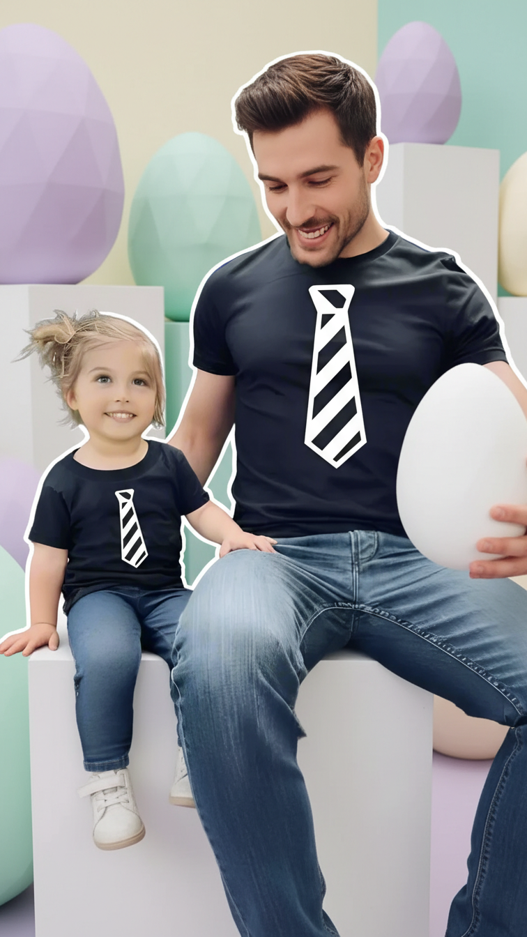 Camiseta original y remezclada de papá y yo