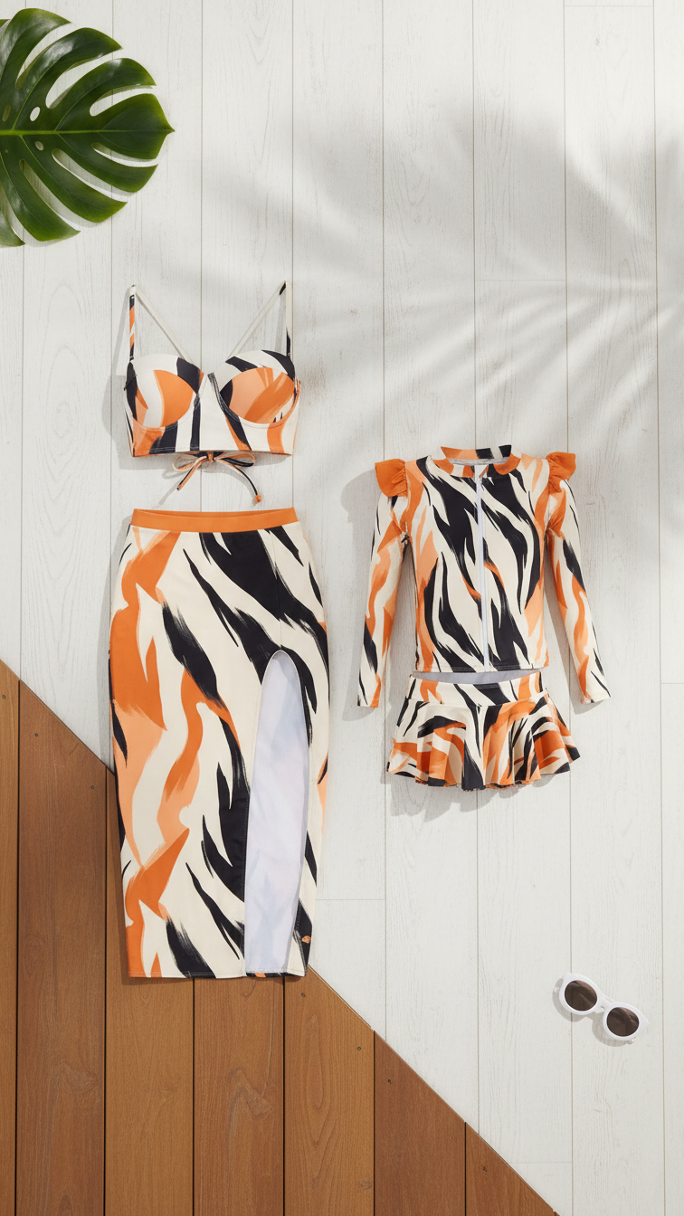 Alternate image of mommy and me bikini sets with wrap skirt - matching swimsuit for family