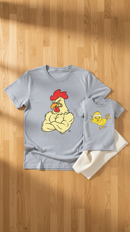 Camiseta de dibujos animados de papá y yo