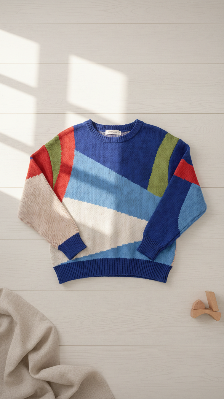 Suéteres de punto con bloques de color a juego, vibrantes, para toda la familia... | DLM