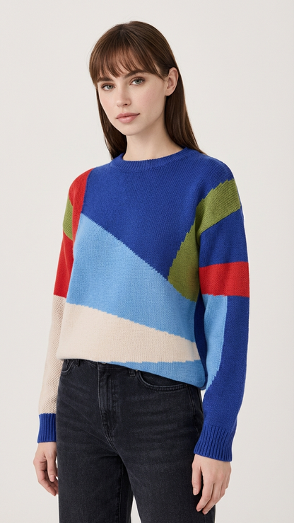 Suéteres de punto con bloques de color a juego, vibrantes, para toda la familia... | DLM