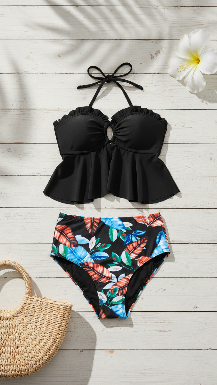 Alternate image of mommy and me swimsuits with halloween print - matching swimsuit for family