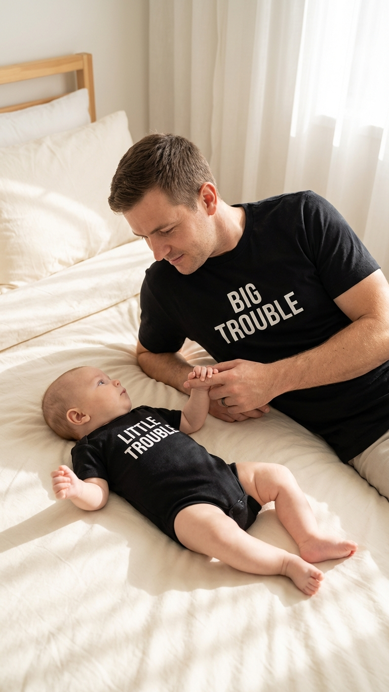 Close product view of family matching matching sets with matching style