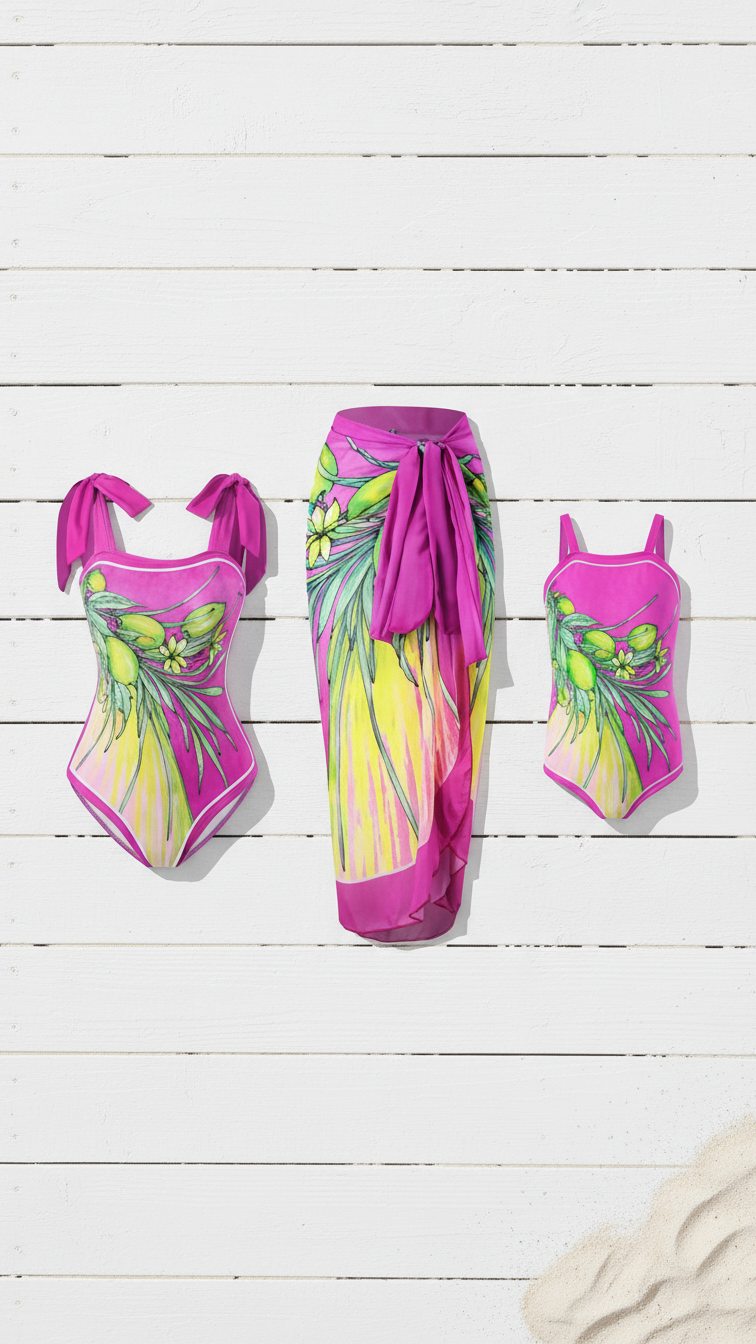 Elegante traje de baño de una pieza a juego para madre e hija... | DLM