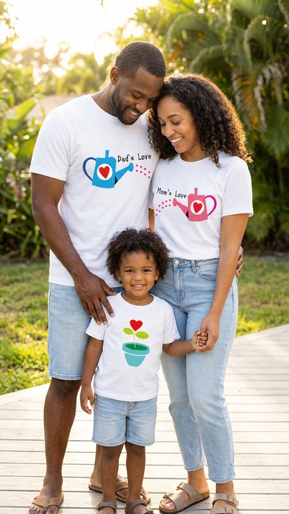 Product image of family matching t-shirts with heart print