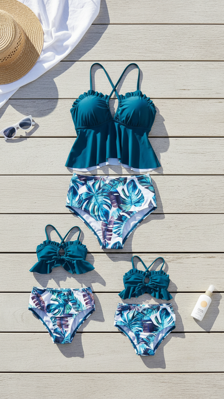 Extra image of mommy and me swimsuits with halloween print - matching swimsuit for family