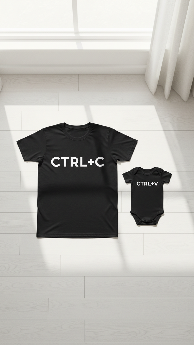 Camiseta original y remezclada de papá y yo