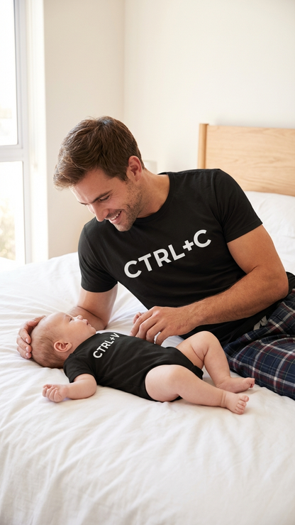 Camiseta original y remezclada de papá y yo