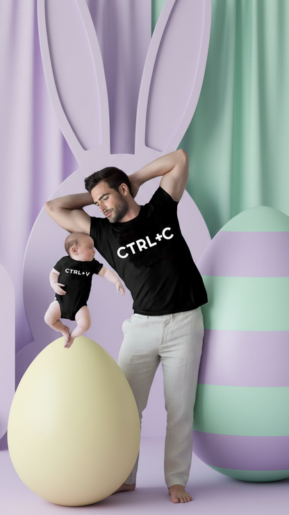 Camiseta original y remezclada de papá y yo