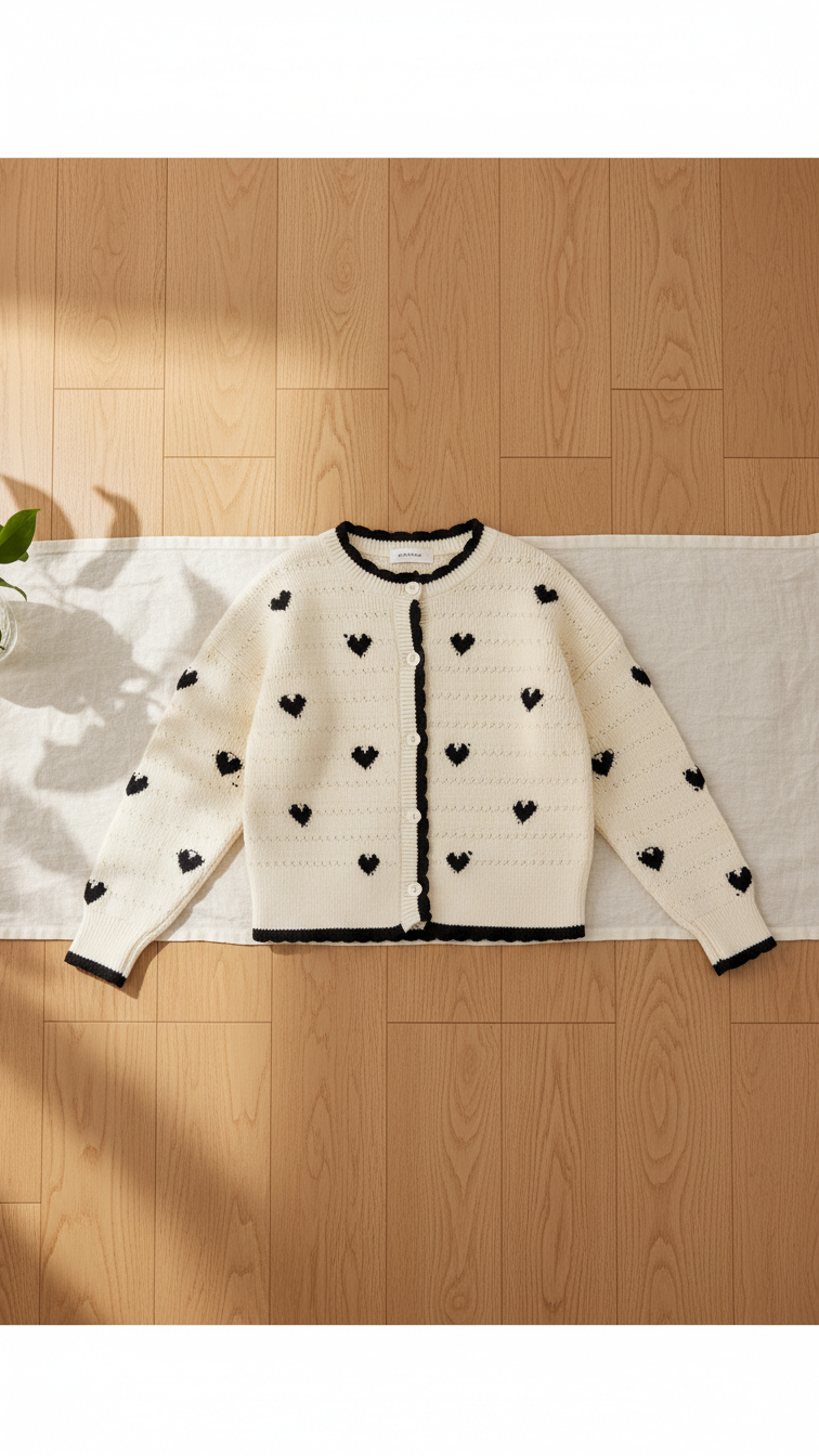 Matching Mother and Daughter Heart Knit Cardigans C... | DLM