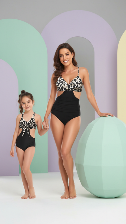 Product image of mommy and me one-piece swimsuits with one-piece