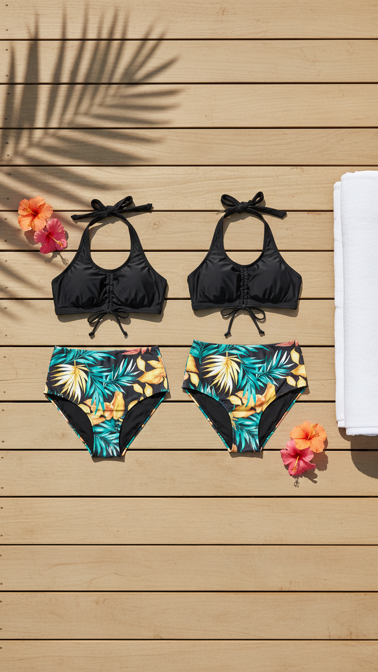 Alternate image of mommy and me bikini sets with matching style